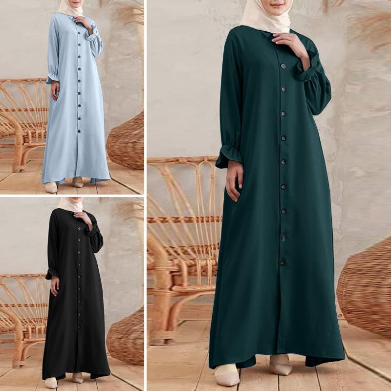 Women's Cardigan Crewneck Swing Dress