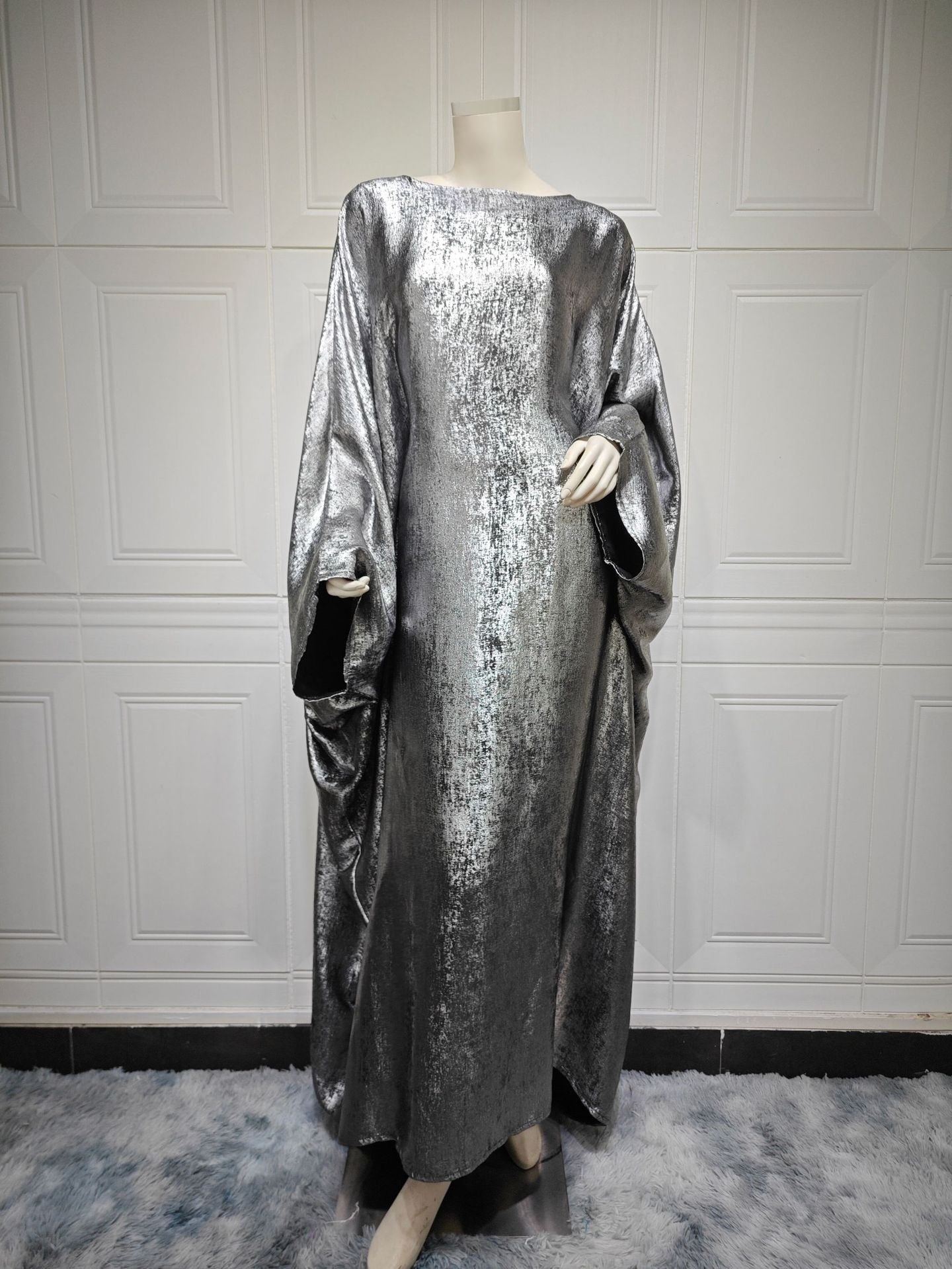 Women's Fashion Hot Silver Party Abaya Dress