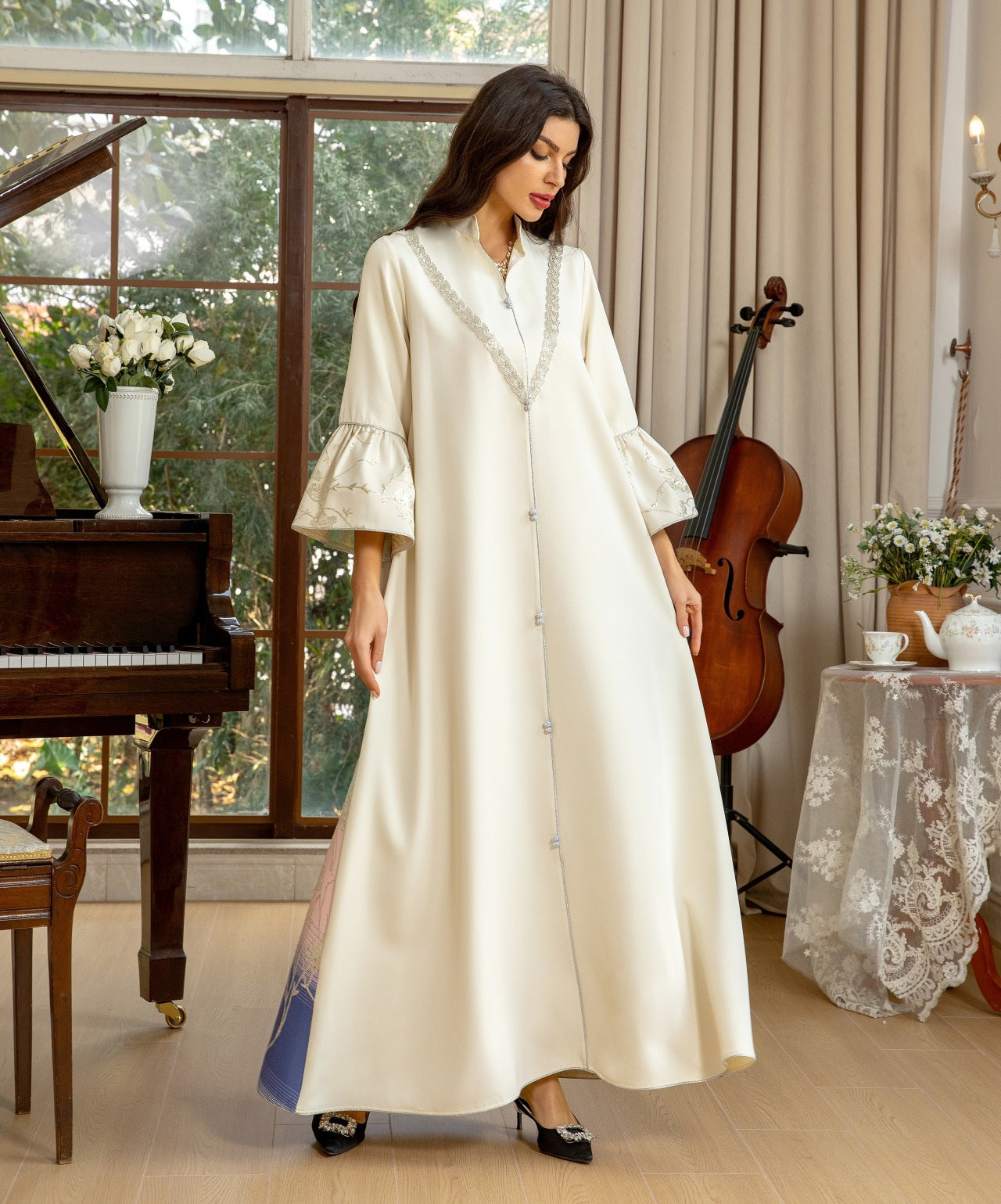 Women's Fashion Jacquard Gradient Robe