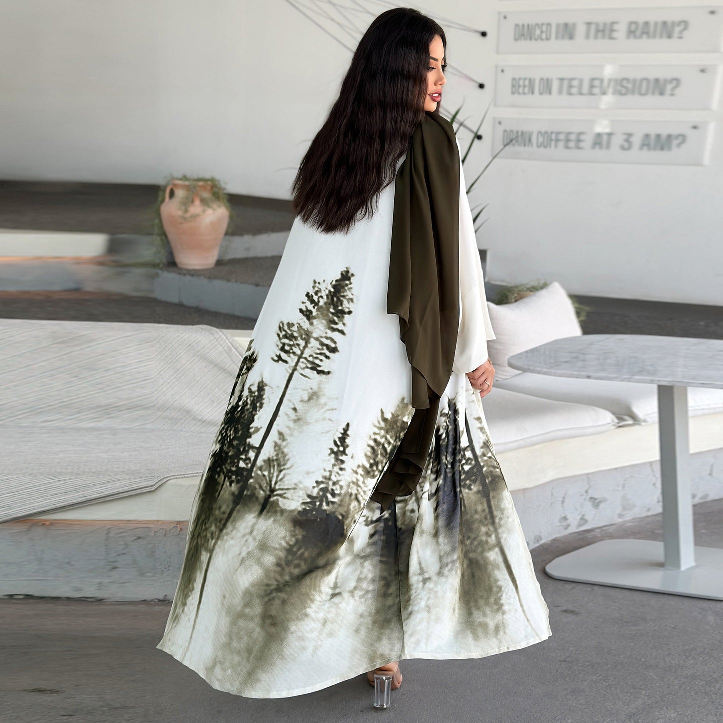 Women's Tie-dye Cape Robe Dress