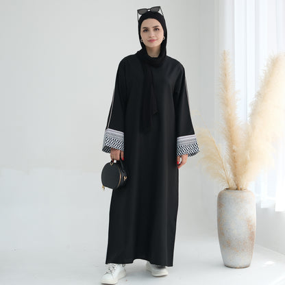 Muslim Patchwork Elegant Abaya Dress