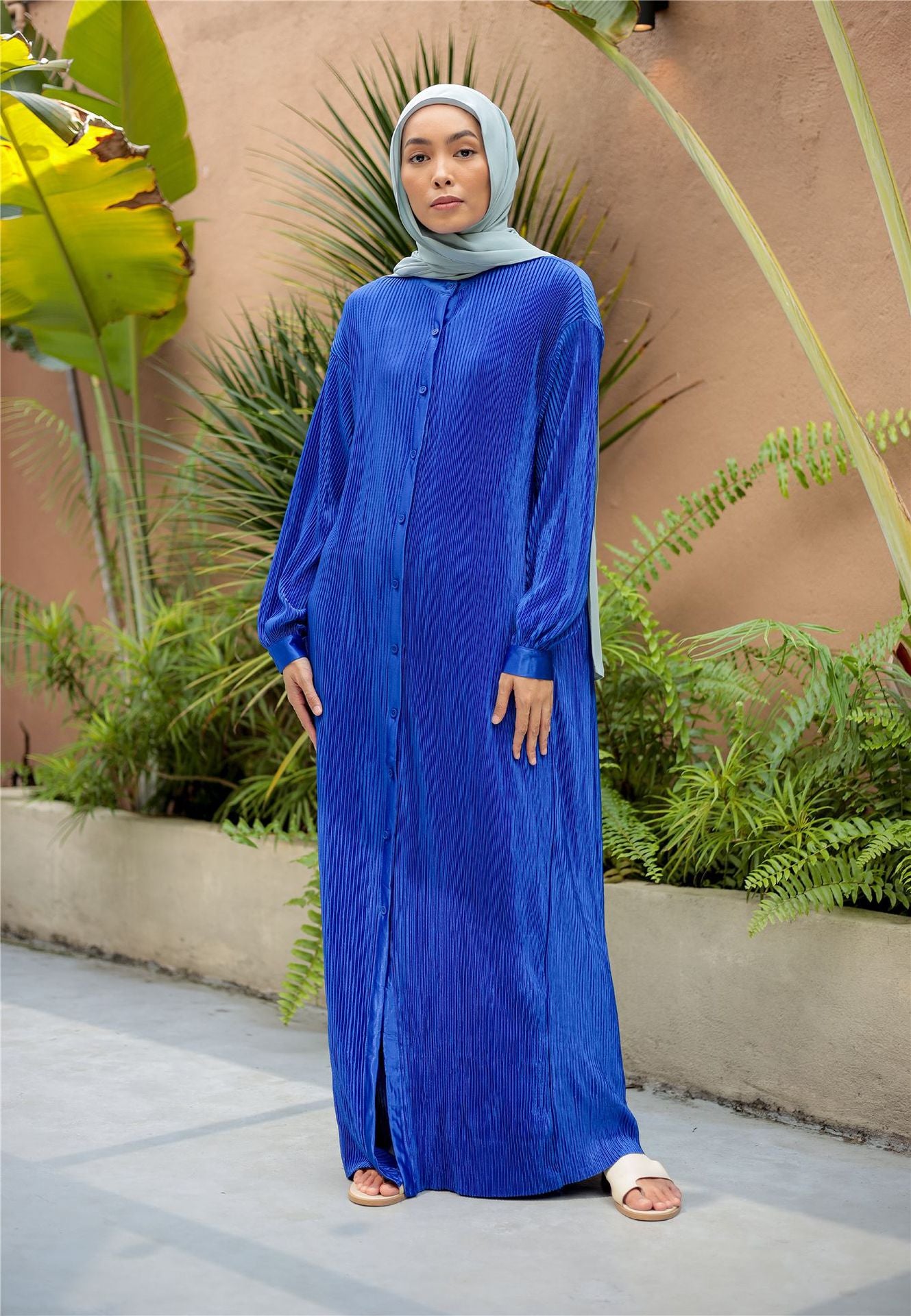 Women's Ruffled Robe Open Abaya