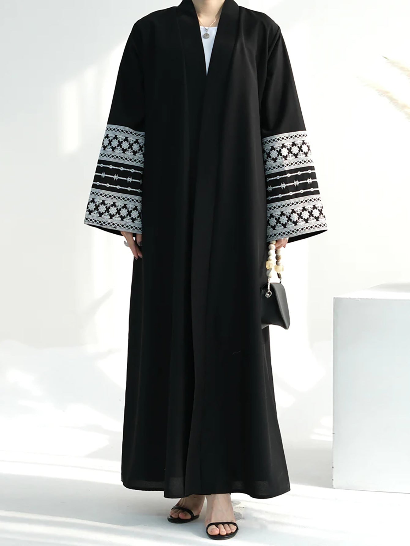 Women's Embroidered Elegant Cardigan Gown