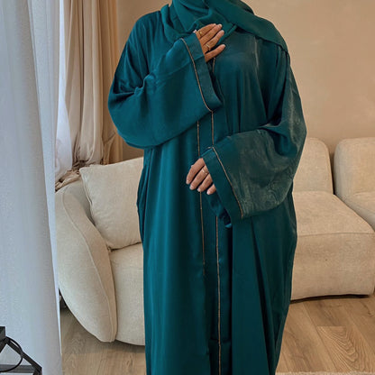 Everyday Solid Color Trimmed Robe