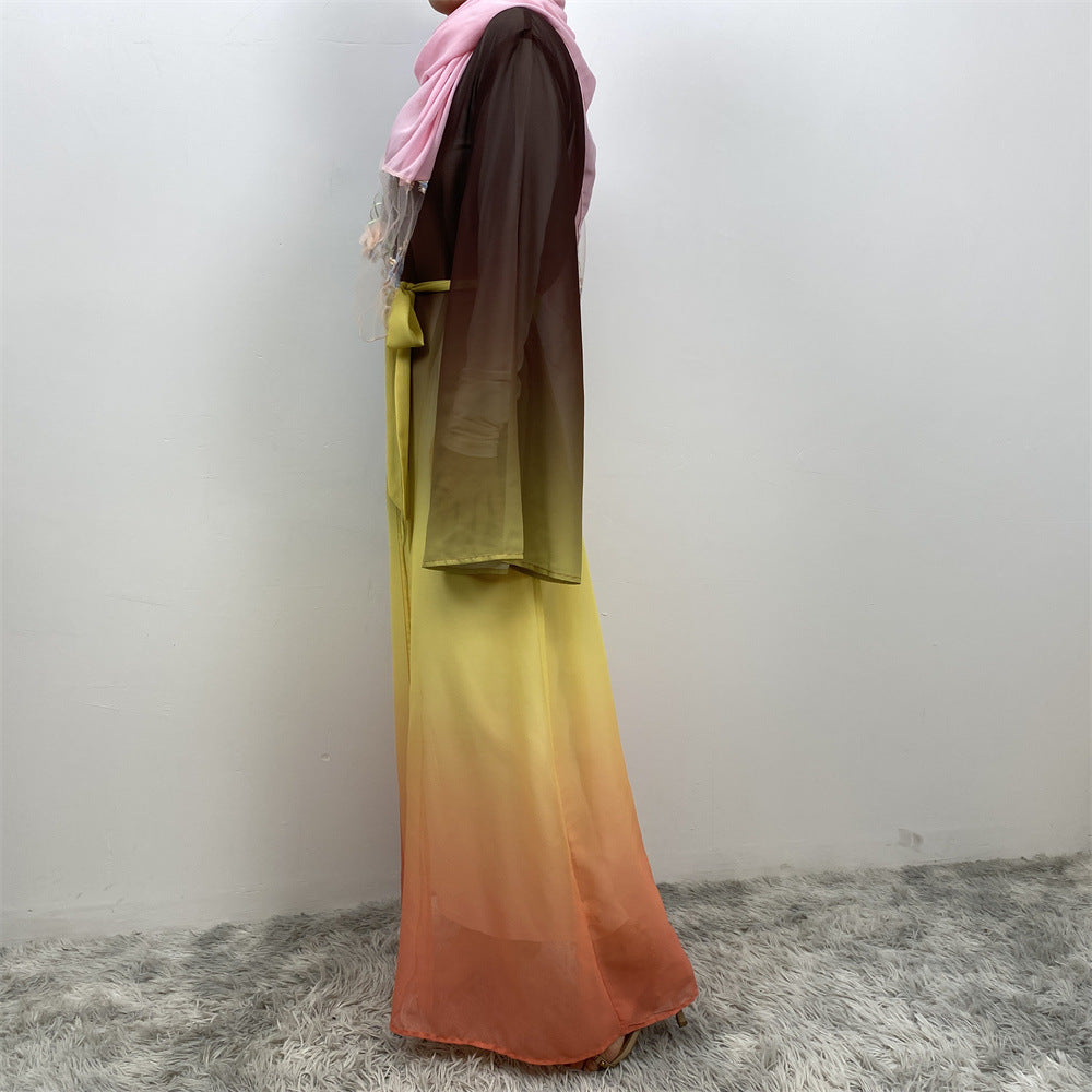 Women's Muslim Cardigan Chiffon Robe