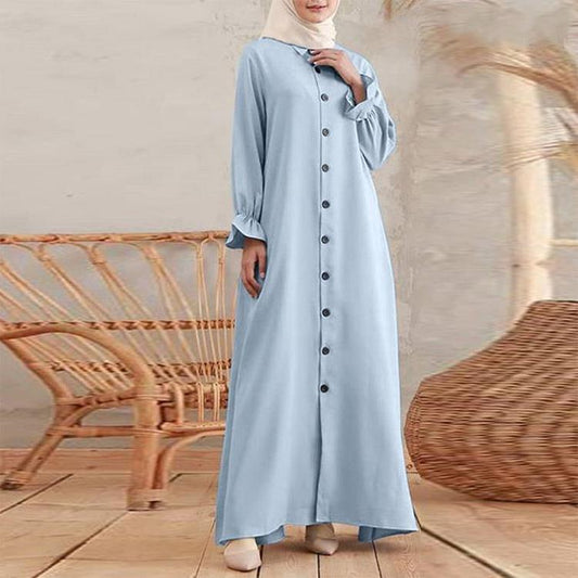 Women's Cardigan Crewneck Swing Dress