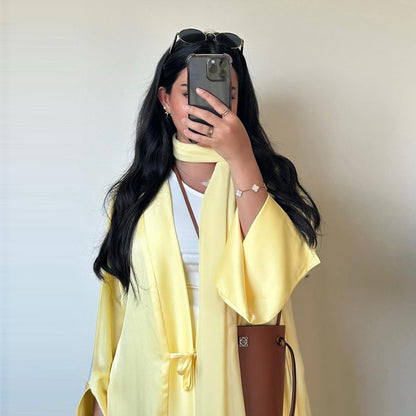 Fashionable Satin Soft Robe Dress