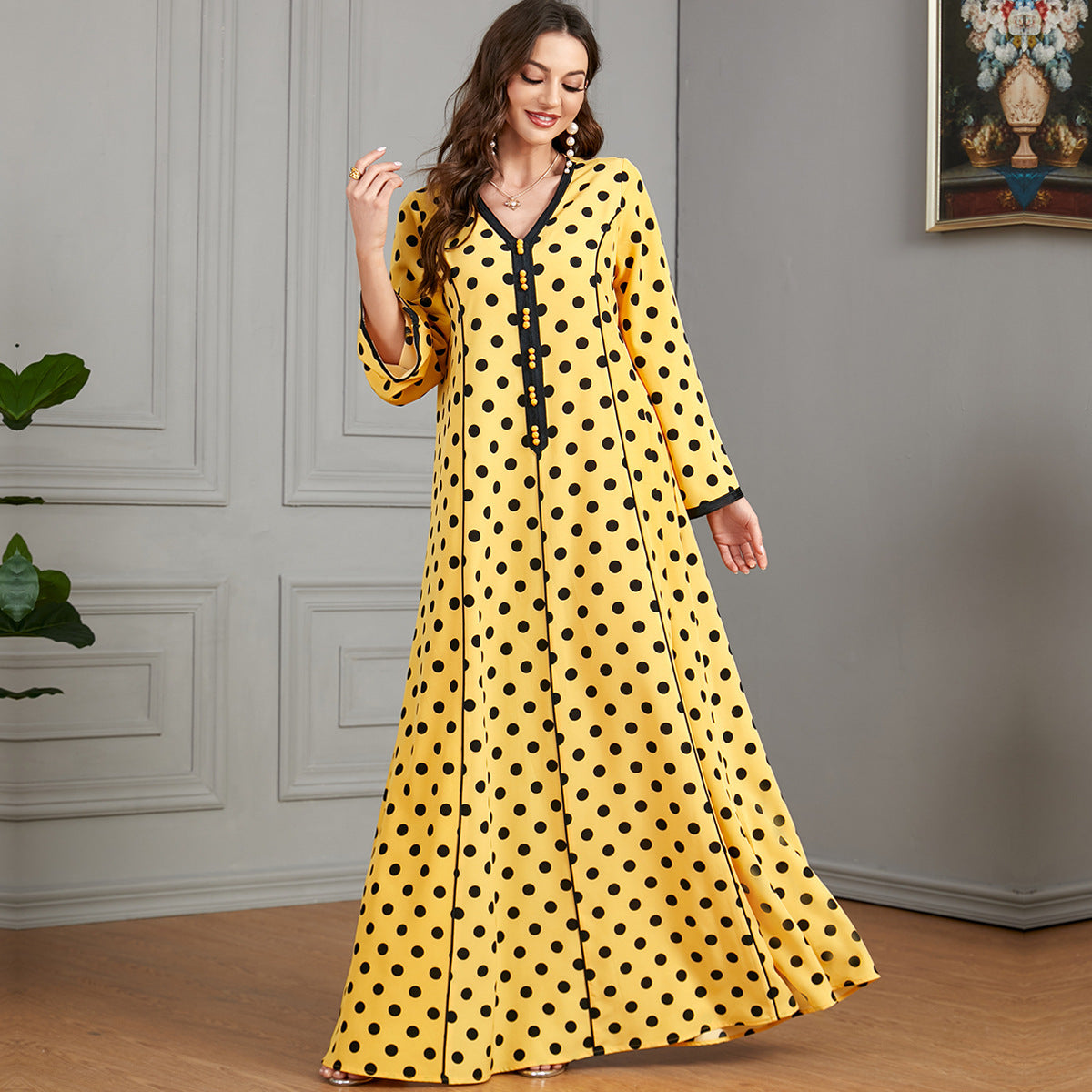 Polka-dot Flectioned Patchwork Dress