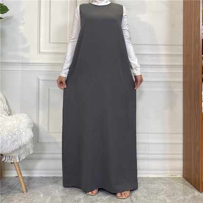 Sleeveless Dress and Robe Set with Pockets