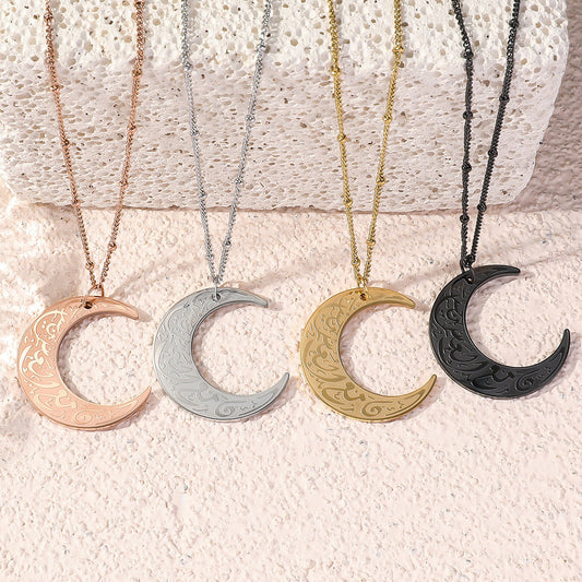 Personalized Hipster Short Simple Arabic Moon Necklace