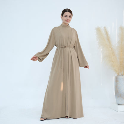 Women's Solid Color Abaya Two-piece Suit