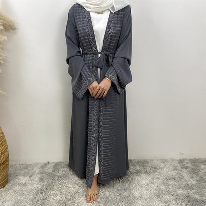 Muslim Slim Fit Cardigan Robe with Pockets