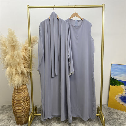 Women's Sleeveless Inner Dress + Robe Two Piece Sets