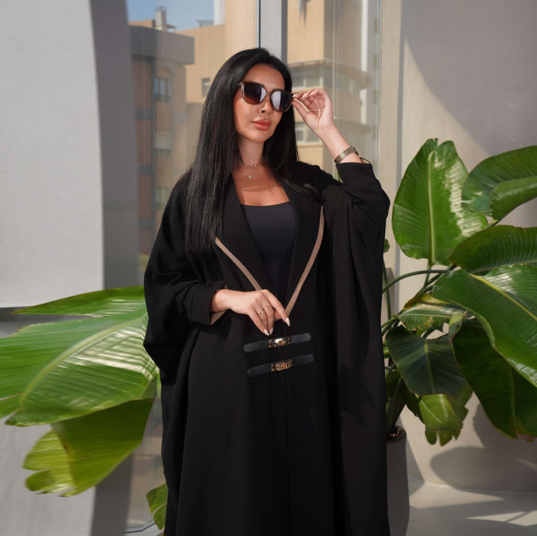 Fashion Batwing Sleeve Outer Black Robe