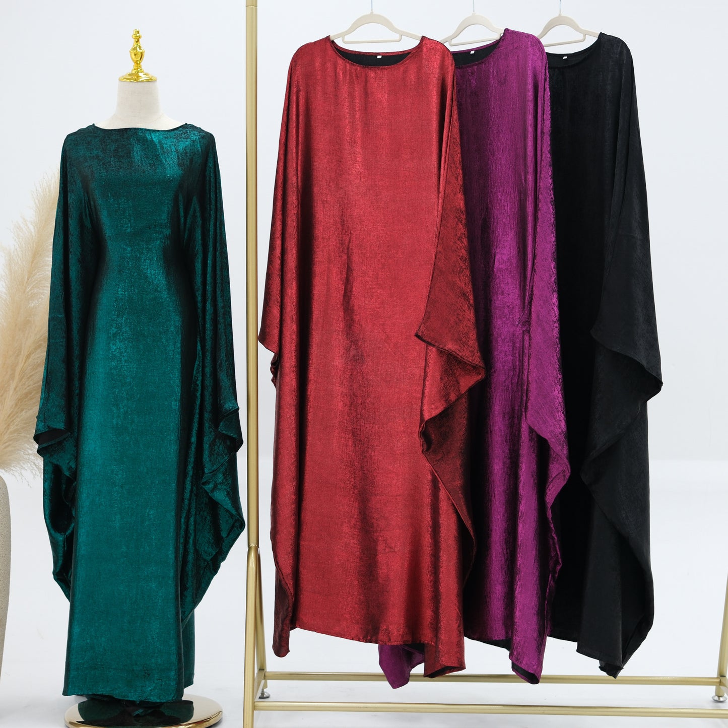 Muslim Solid Color Modest Abaya Dress