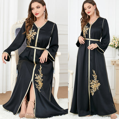 Women's Split V-neck Long Sleeve Dress