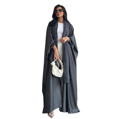 Women's Solid Color Loose Bat-sleeved Robe