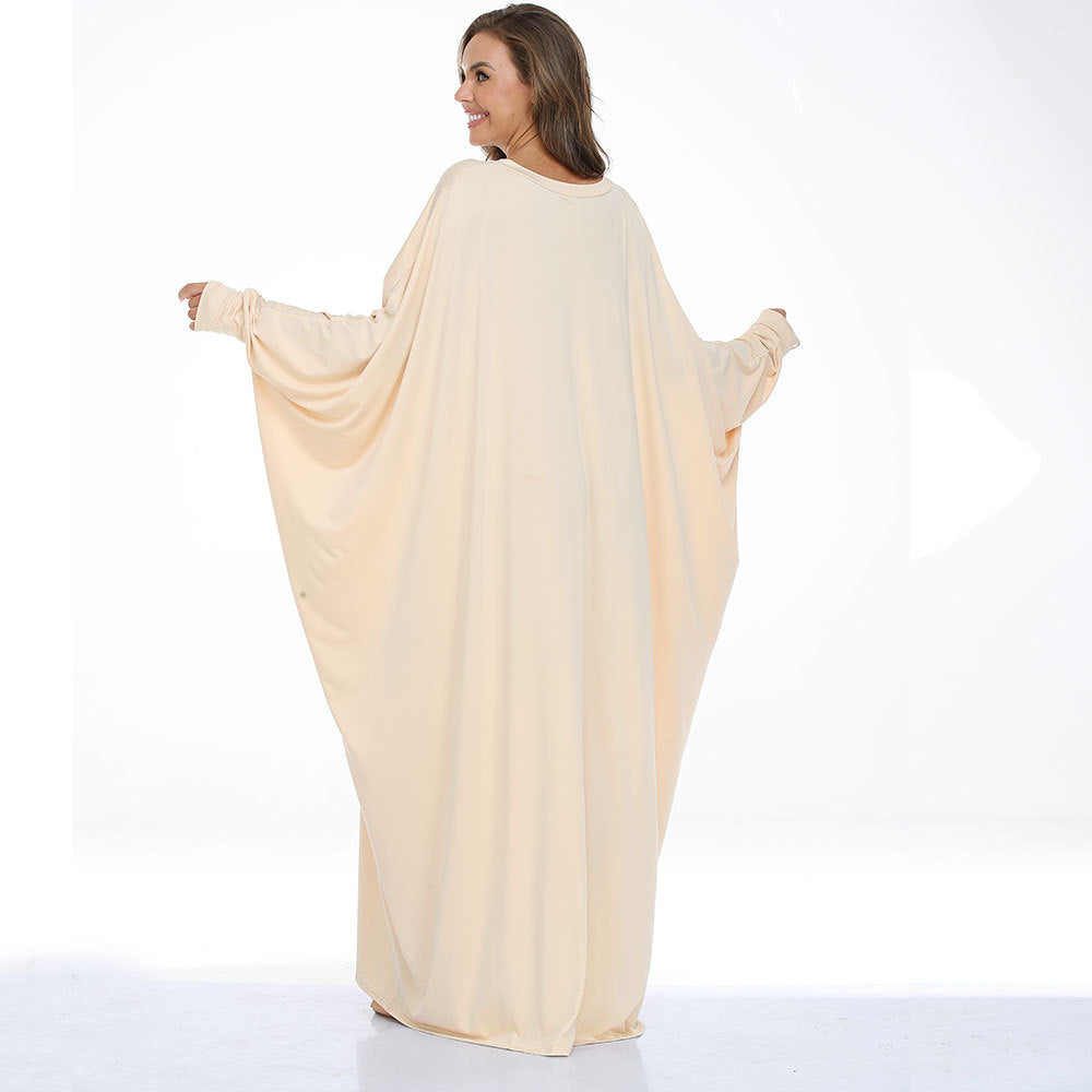 Round Neck Batwing Sleeve Dress