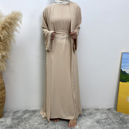 Women's Sleeveless Inner Dress + Robe Two Piece Sets