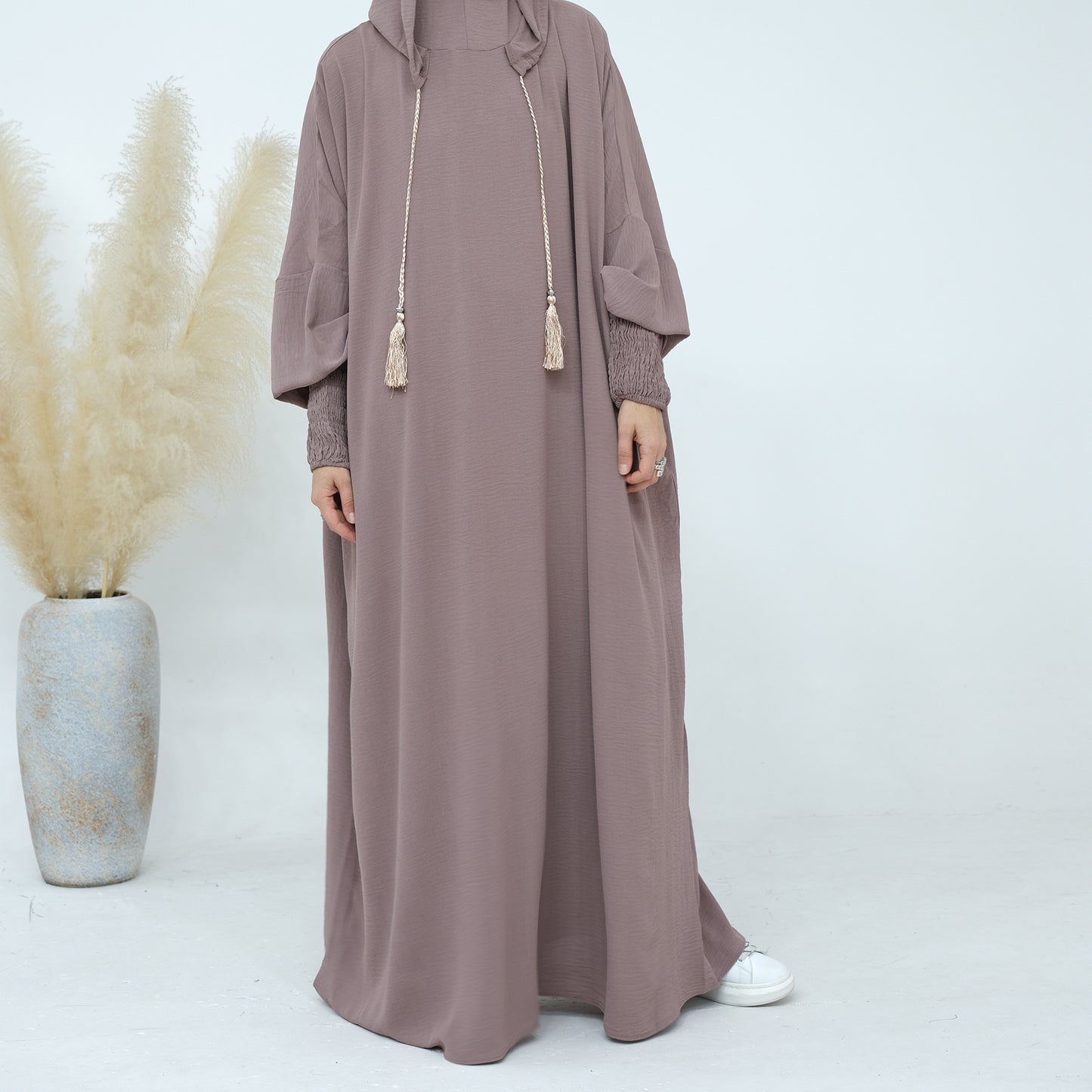 Women's Hooded Solid Color Dress