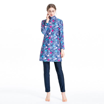 Women's Printed Three-piece Swimsuit Burkini