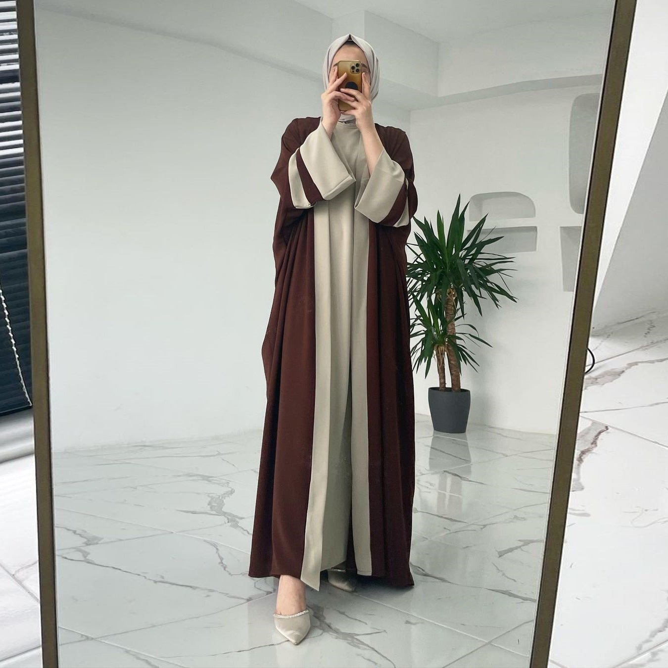 Women's Modest Long-Sleeve Dress Two Piece Sets