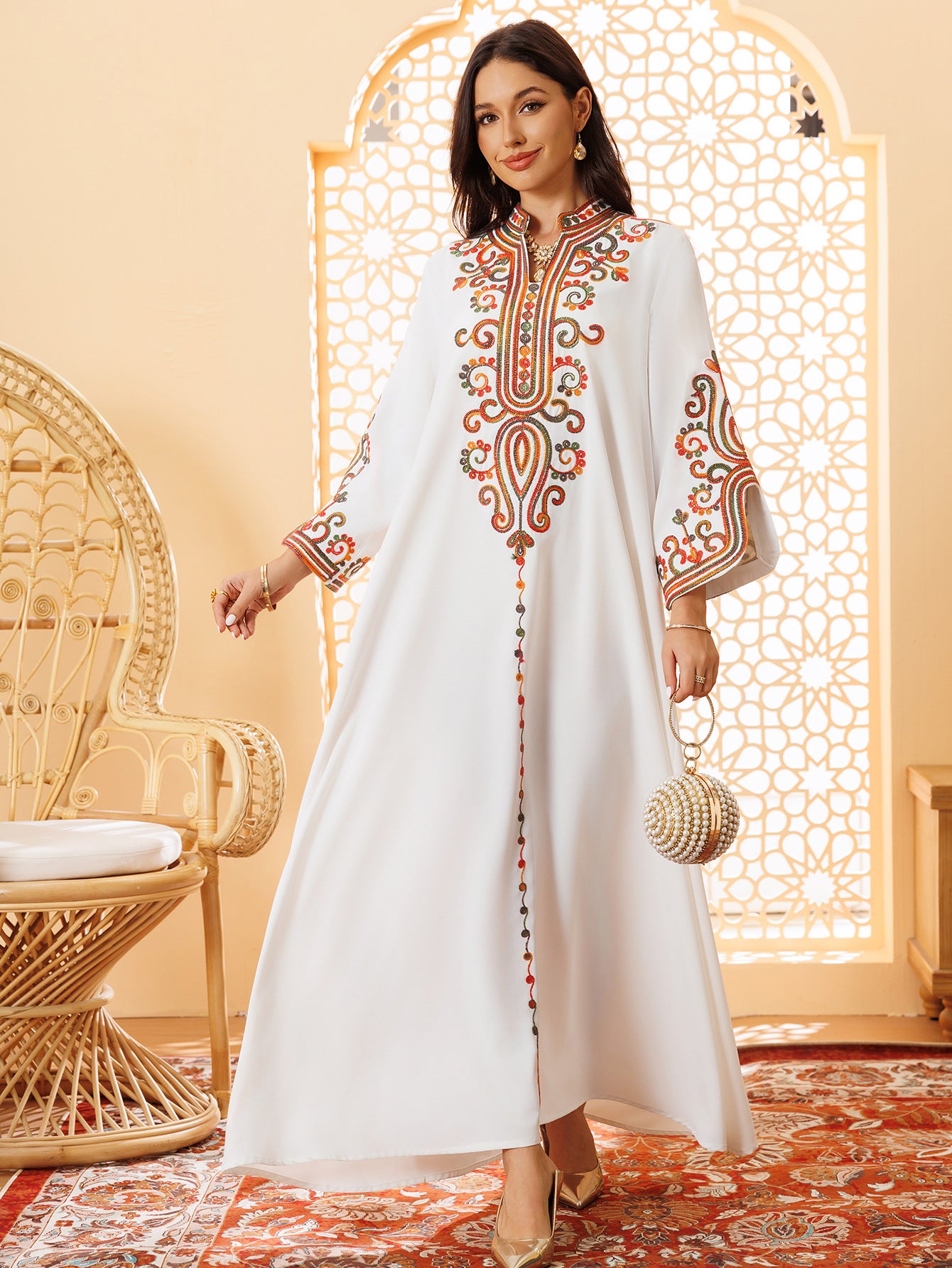 Women's Rope Embroidery Arabian Dress