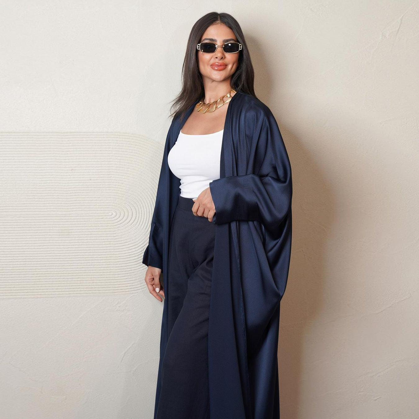 Robe décontractée confortable pour femmes, Abaya ouverte