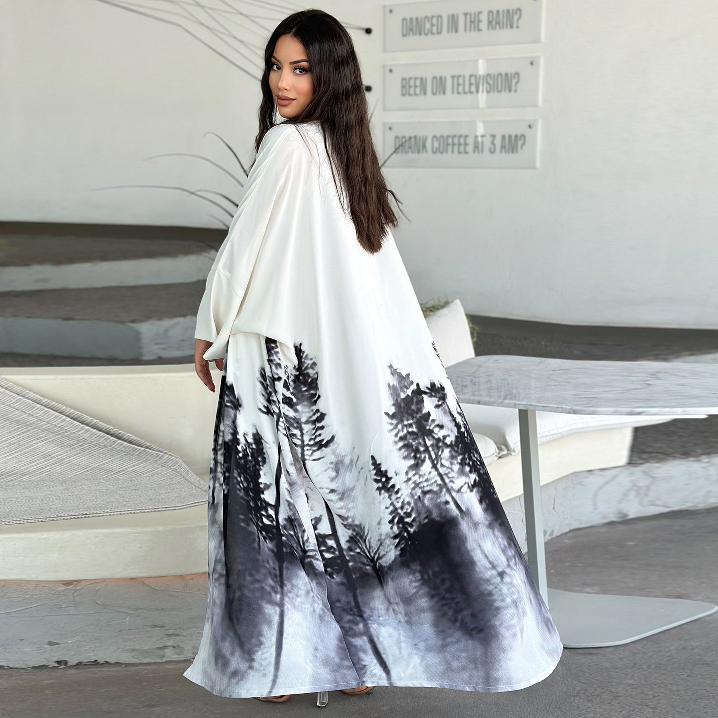 Women's Tie-dye Cape Robe Dress