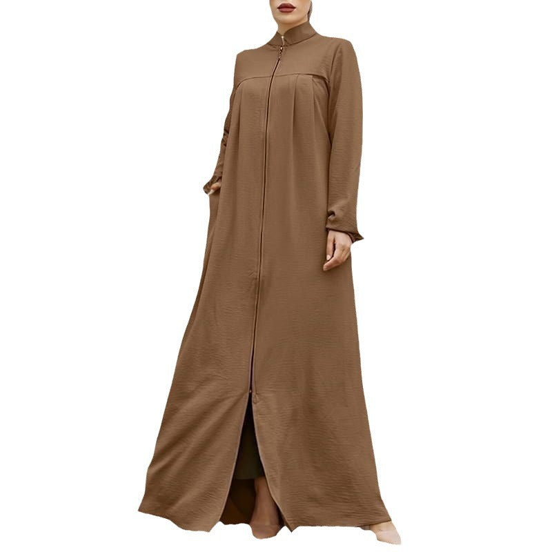 Women's Modest Stand-Up Collar Dress