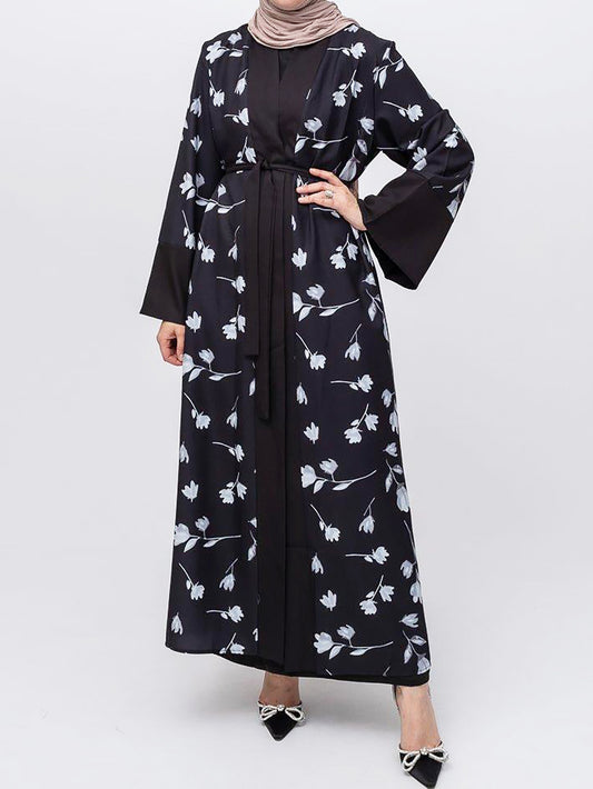 Women's Floral Flare Sleeves Printed Robe