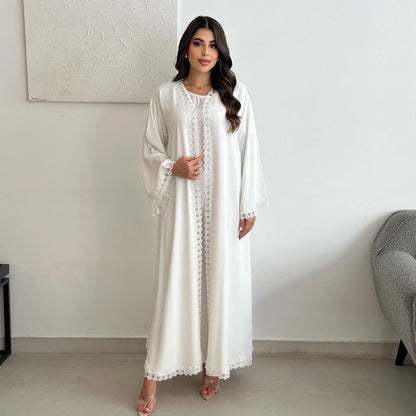 Women's White Robe Open Abaya