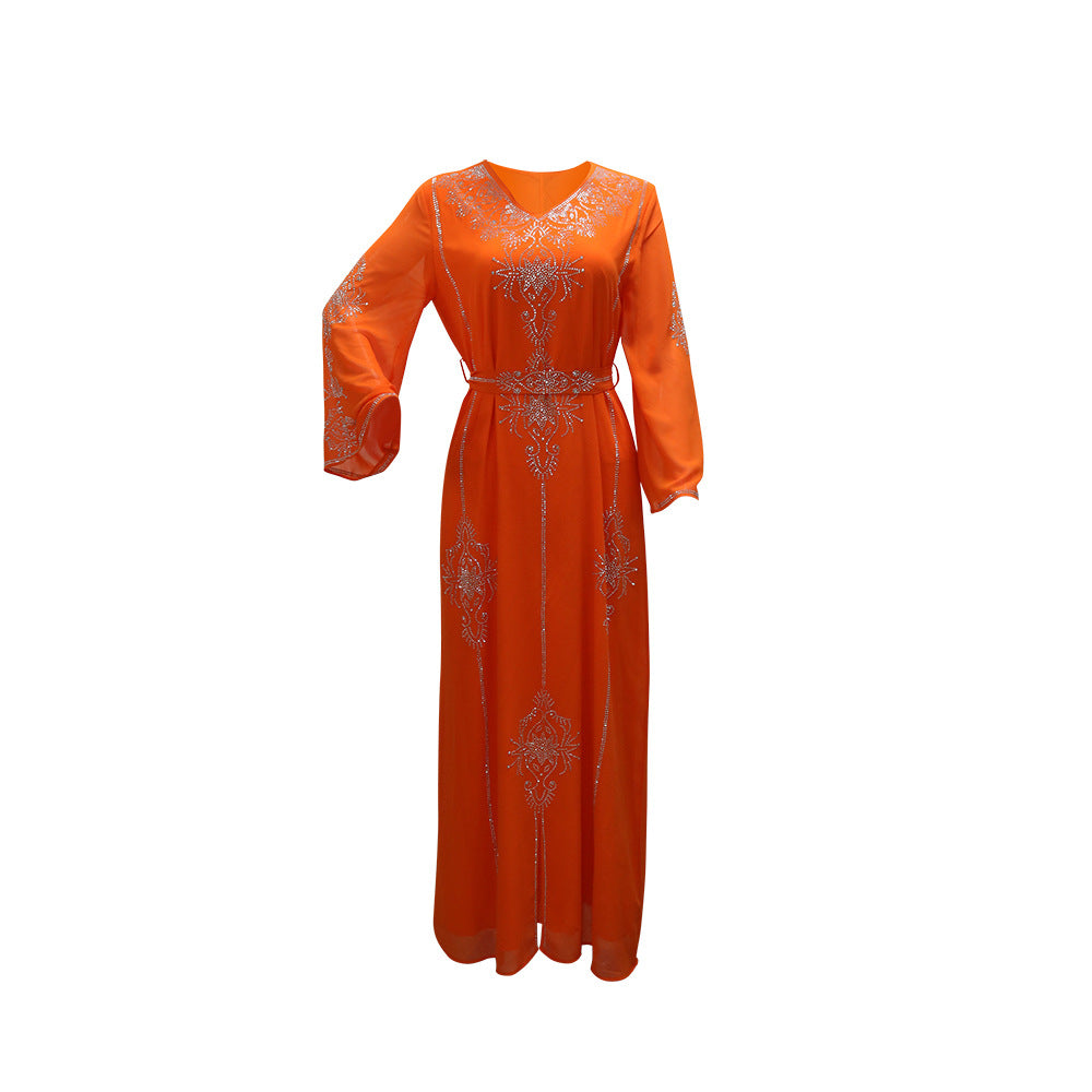 Women's Rhinestone Jalabiya Party Dress