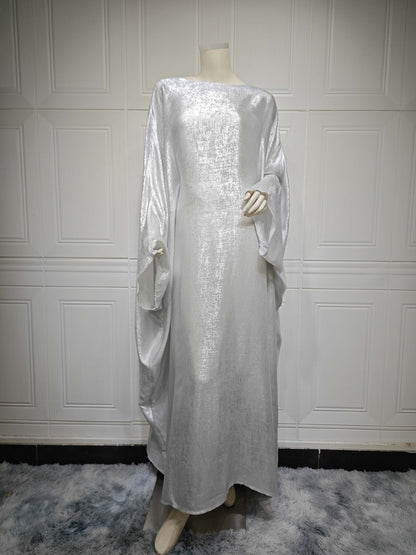 Women's Fashion Hot Silver Party Abaya Dress