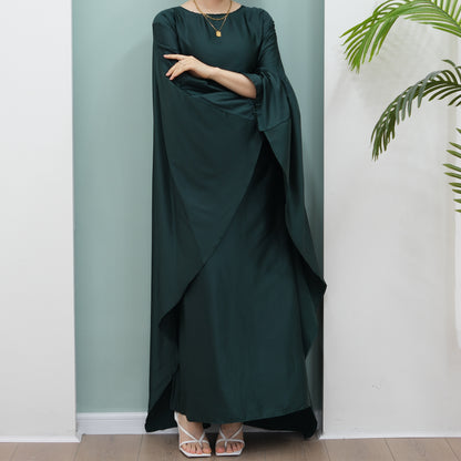 Women's Stretch Satin Modest Dress