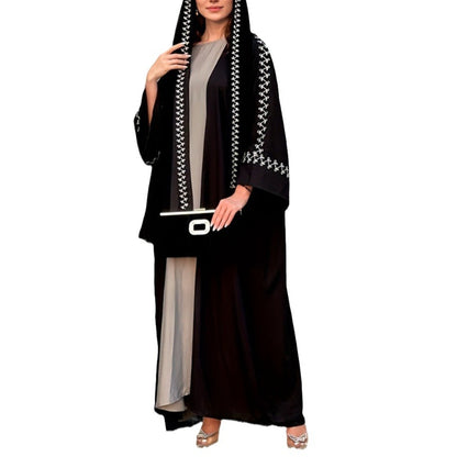 Embroidered Batwing Sleeves Elegant Robe