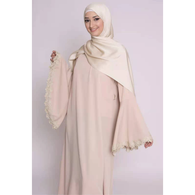 Plain Bell Sleeves Loose Long Modest Dress