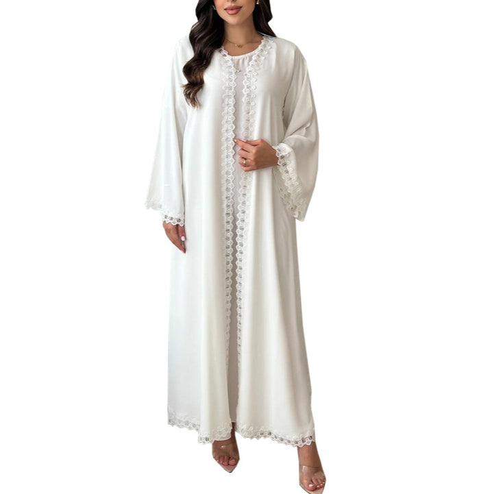 Women's White Robe Open Abaya