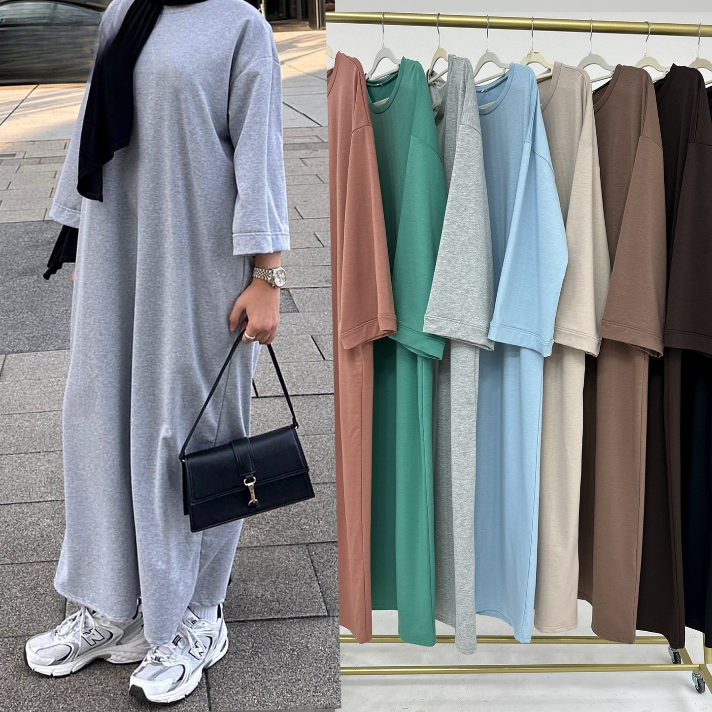 Women's Solid Color Sweatshirt Dress