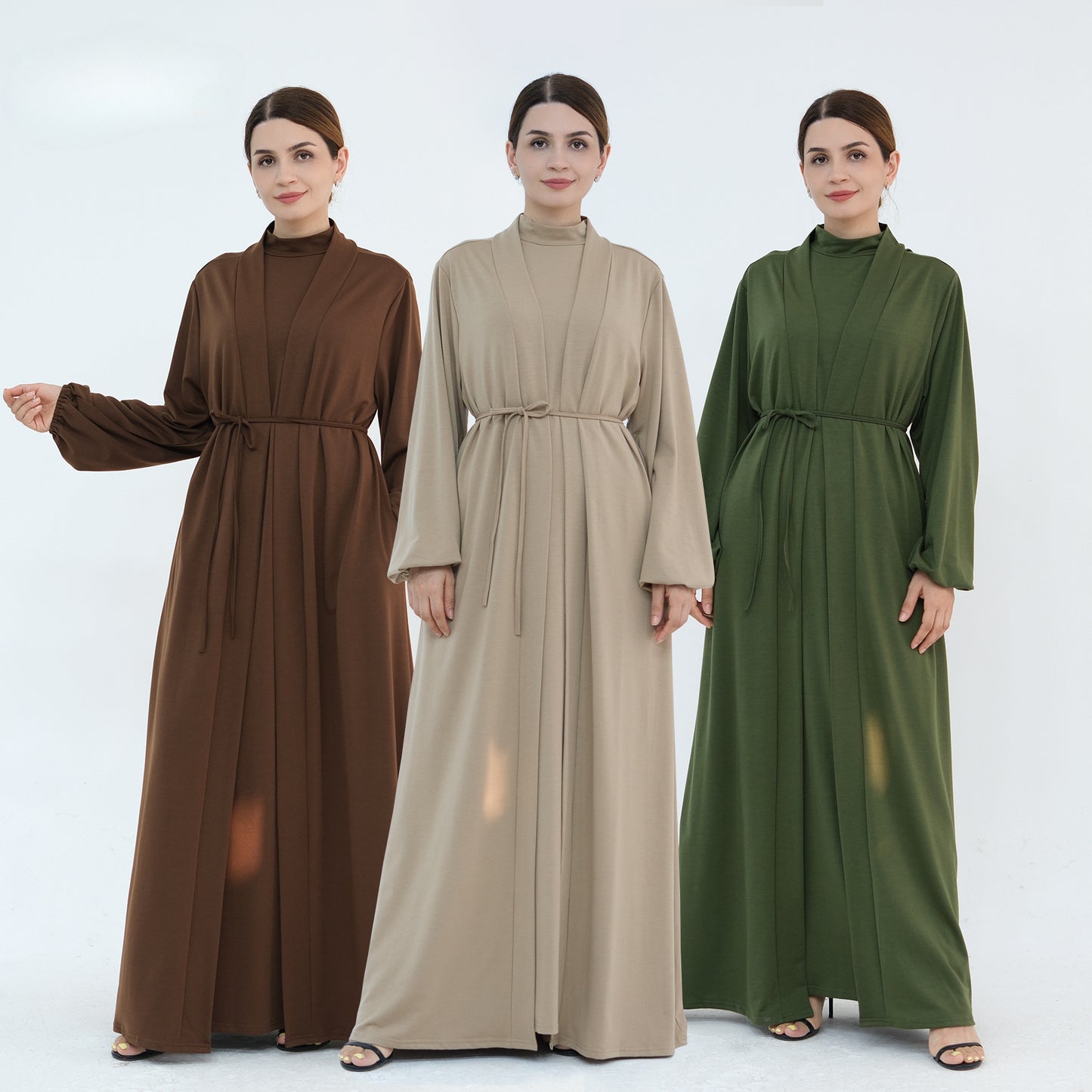 Women's Solid Color Abaya Two-piece Suit