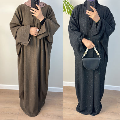 Women's Elegant Padded Cardigan Open Abaya