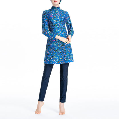 Women's Printed Three-piece Swimsuit Burkini