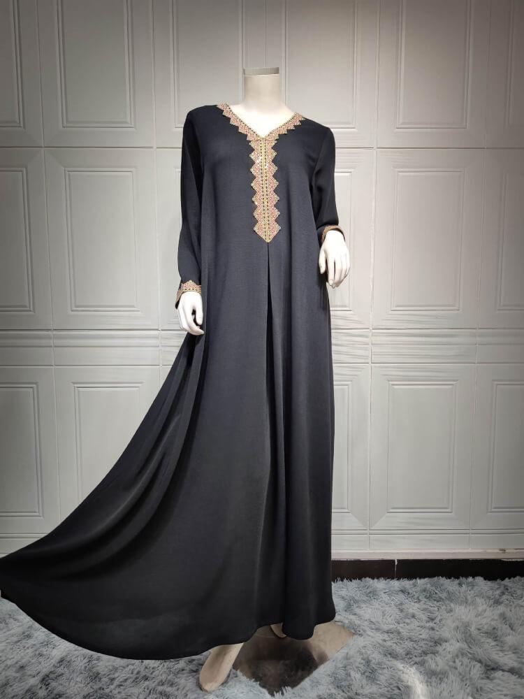 Plain Lace Fashion Jalabiya Dress