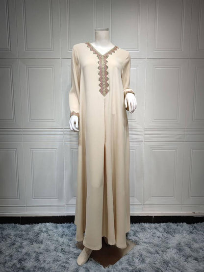 Plain Lace Fashion Jalabiya Dress