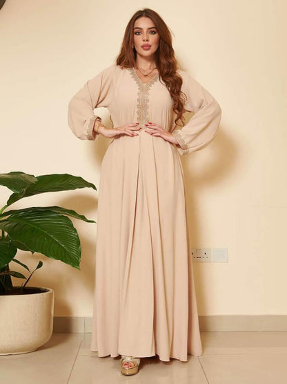 Plain Lace Fashion Jalabiya Dress