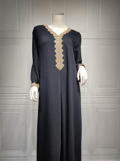 Plain Lace Fashion Jalabiya Dress