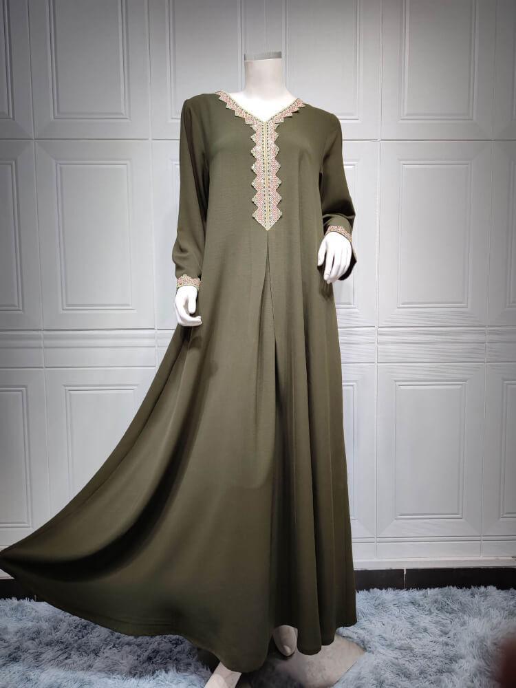 Plain Lace Fashion Jalabiya Dress