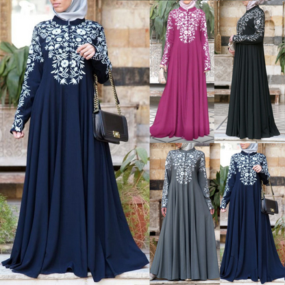 Modest Style Print Abaya Design Dress