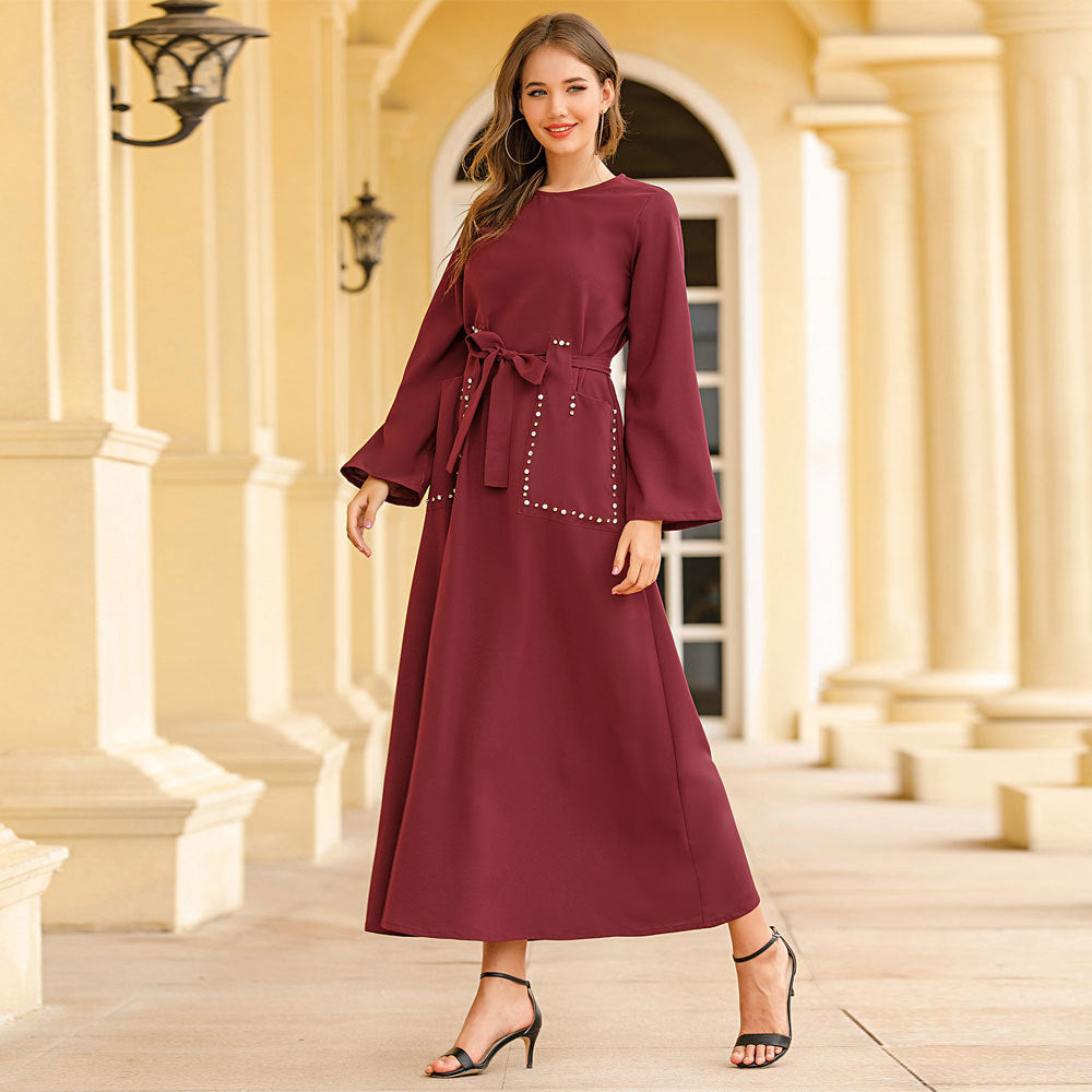 Crew Neck Long Sleeve Dress