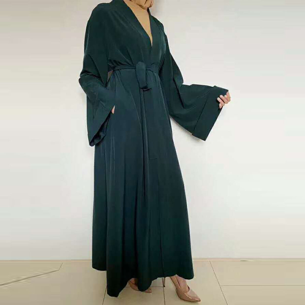 Plain Lace Up Robe